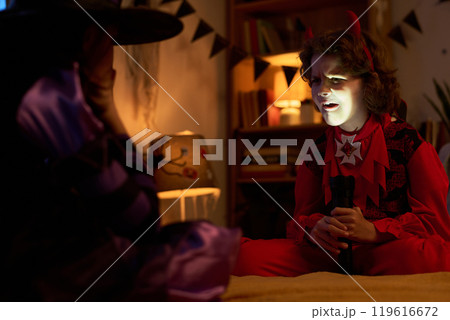 Frightening sister with horror stories Frightening sister with horror stories 119616672