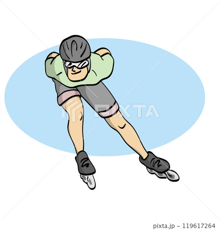 Roller blade player illustration vector isolated on white background Roller blade player illustration vector isolated on white background 119617264