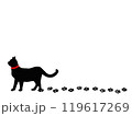 黒猫のシンプルな背景素材 119617269