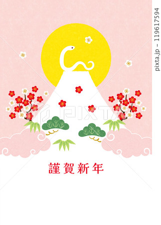 巳年-年賀状テンプレ-く2 巳年-年賀状テンプレ-く2 119617594