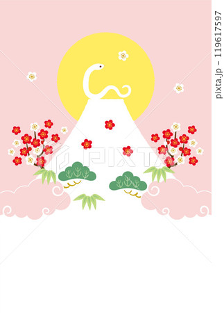 巳年-年賀状テンプレ-く3ベク 巳年-年賀状テンプレ-く3ベク 119617597