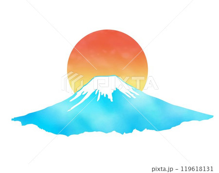 富士山と日の出 119618131