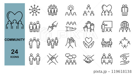 コミュニティに関するラインアイコンセット　　 119618138