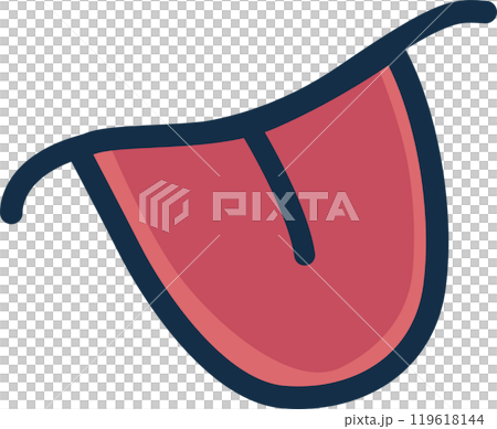 Cartoon. A mouth with a tongue sticking out , suitable for various concepts and designs.  119618144