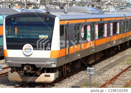 ［JC］青梅線・五日市線E233系ワンマン車両（東京アドベンチャーライン：ラッピング車両） 119618209