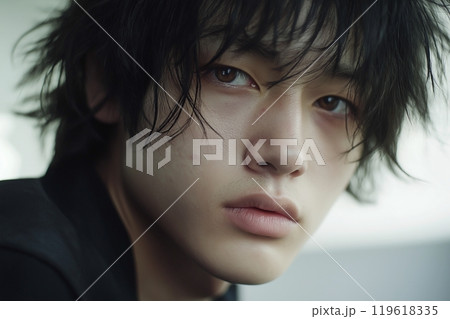 美容室でヘアカラーした男性「AI生成画像」 119618335