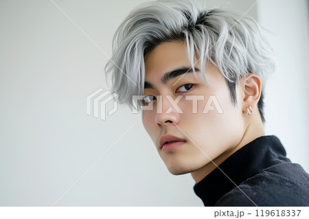 美容室でヘアカラーした男性「AI生成画像」 119618337