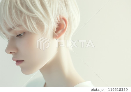美容室でヘアカラーした男性「AI生成画像」 119618339