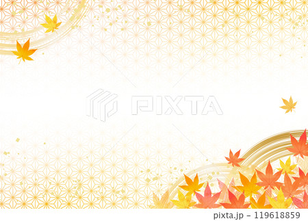 紅葉のある 高級感・秋の和柄背景 紅葉のある 高級感・秋の和柄背景 119618859