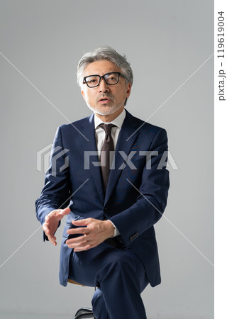 ビジネスマン グレイヘア インタビュー ビジネスマン グレイヘア インタビュー 119619004