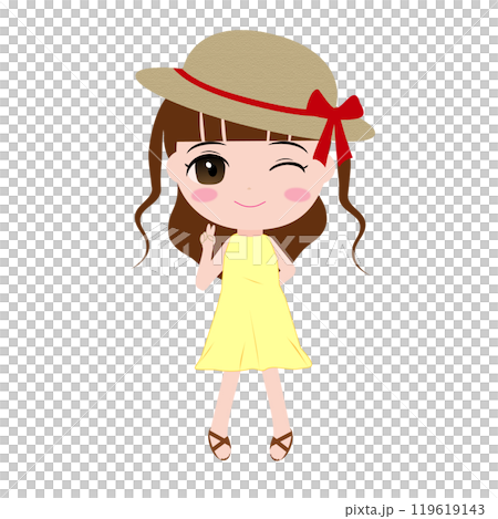 可愛的夏日女孩 119619143