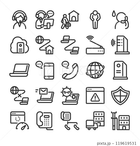 ネットワークプロバイダー設定に関するアイコンセット ネットワークプロバイダー設定に関するアイコンセット 119619531