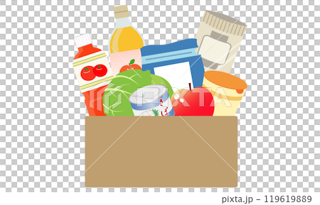 フードバンクの食べ物詰め合わせ 119619889