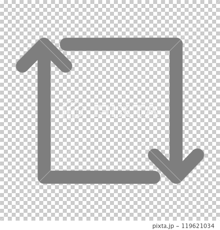 四角く時計に回る矢印（グレー） 119621034