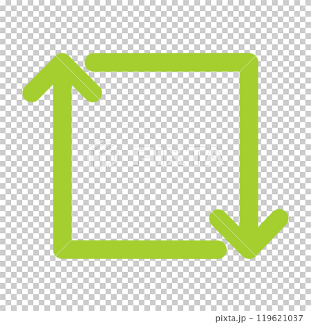 Square clockwise arrow (yellow-green) Square clockwise arrow (yellow-green) 119621037