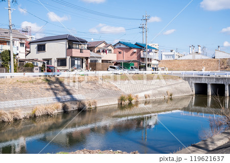 【新地蔵川】川と川が交差する街並み 119621637