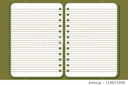 Graph paper. Open notepad. Printable lined grid paper with color lines. Geometric background for school, textures, notebook, diary. Copy space blank 119621998