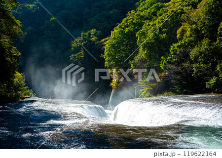 東洋のナイアガラ　水しぶき舞う吹割の滝 119622164