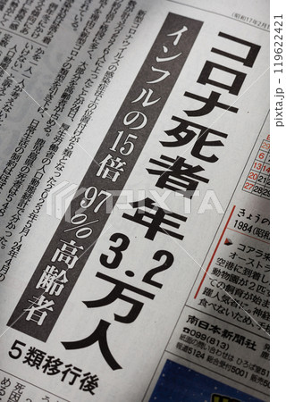 コロナ死者 新聞の見出し パンデミックの現実 コロナ死者数がインフルの15倍、高齢者が97%を占める コロナ死者 新聞の見出し パンデミックの現実 コロナ死者数がインフルの15倍、高齢者が97%を占める 119622421
