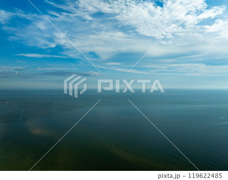 Beautiful sea summer landscape in high travel season in Thailand, Nature sky sea background,High angle view seascape nature view 119622485