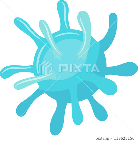 Microscopic view of a virus or bacteria spreading tentacles, potentially representing infection, disease, or a biological process Microscopic view of a virus or bacteria spreading tentacles, potentially representing infection, disease, or a biological process 119623156