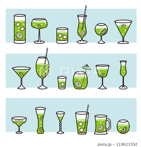 飲み物のイラストセットgreen 119623392