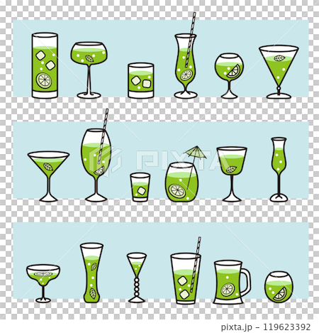 飲み物のイラストセットgreen 119623392