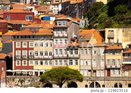 Colorful Old Houses of Porto Ribeira with Traditional Facades 119623518