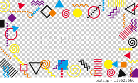 Geometric horizontal background frame material (pop art color white background) Geometric horizontal background frame material (pop art color white background) 119623666