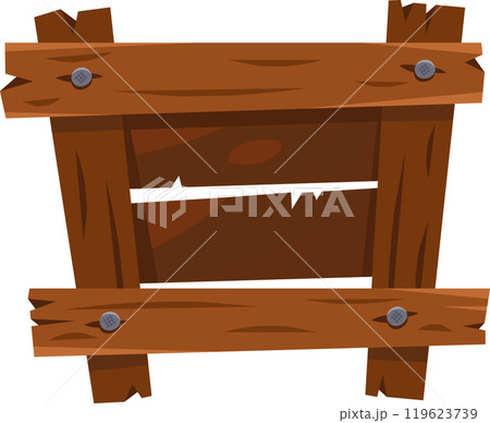 Rustic wooden frame with nails and torn edges, perfect for vintage designs or messages Rustic wooden frame with nails and torn edges, perfect for vintage designs or messages 119623739