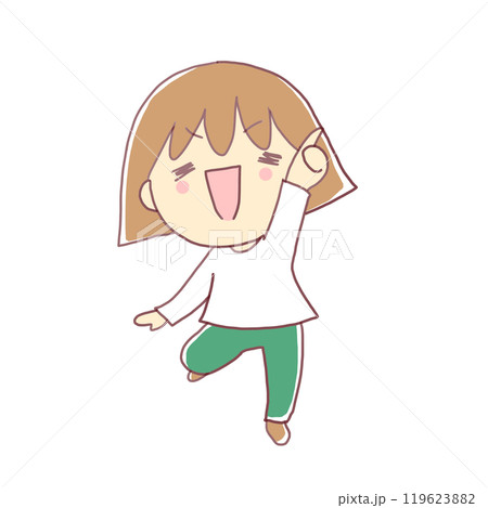 指さして喜ぶ女の子 指さして喜ぶ女の子 119623882