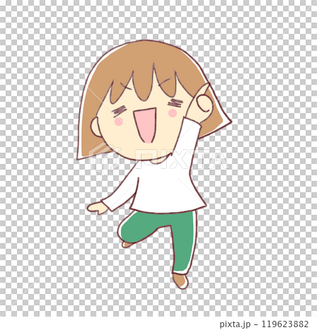 指さして喜ぶ女の子 指さして喜ぶ女の子 119623882