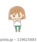 期待して応援している女の子 119623883