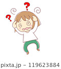 ぐるぐる悩んでしまう女の子 119623884