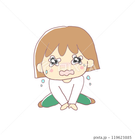 座り込んで泣いている女の子 座り込んで泣いている女の子 119623885