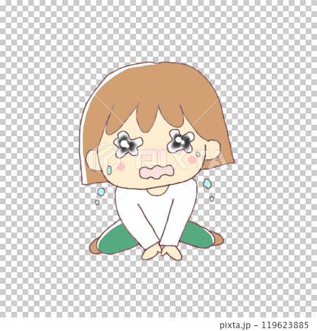 座り込んで泣いている女の子 座り込んで泣いている女の子 119623885