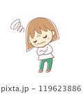 モヤモヤと悩んでいる女の子 119623886