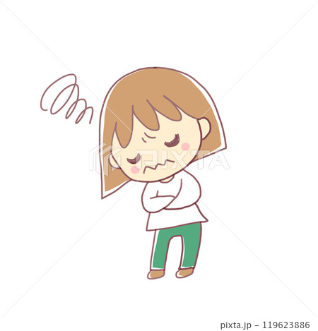 モヤモヤと悩んでいる女の子 モヤモヤと悩んでいる女の子 119623886