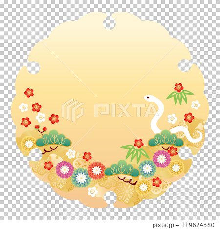 巳年-年賀素材2ベク 119624380