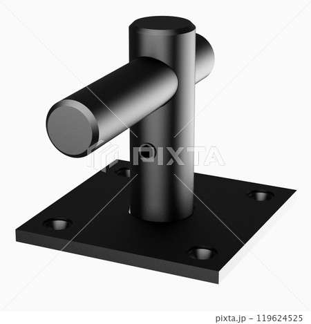 Object photo shoot of black metal door handles.  119624525