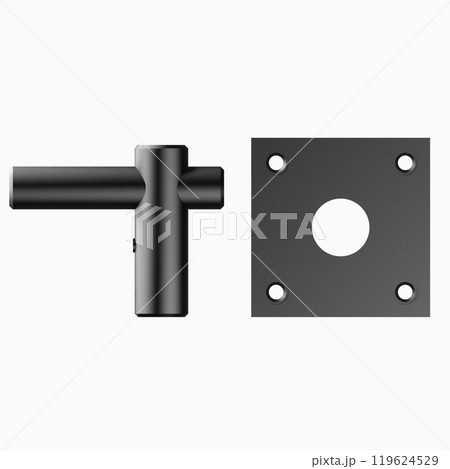 Object photo shoot of black metal door handles. Object photo shoot of black metal door handles. 119624529