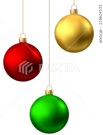 Realistic   Christmas  balls  isolated on white background. 119624535