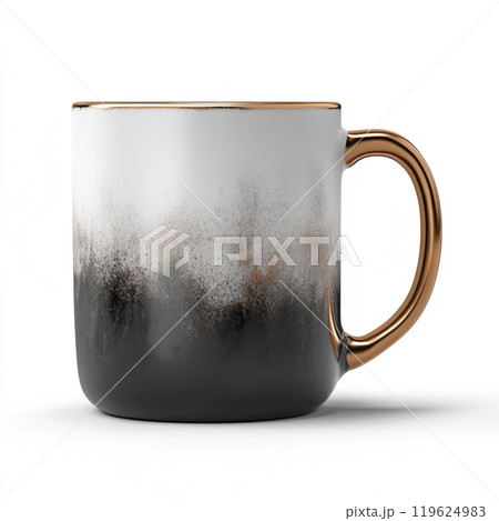 Modern design ceramic mug mockup, isolated on pure white background.  119624983