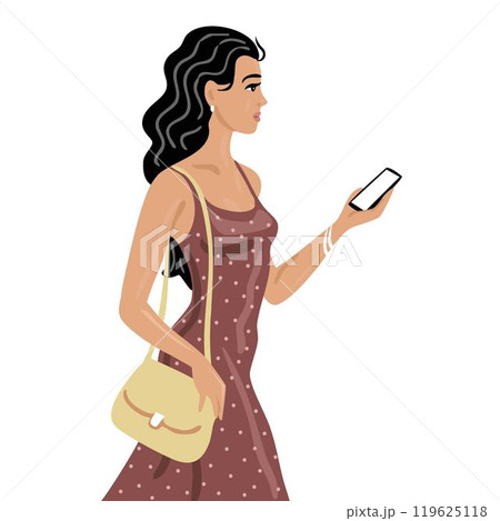Young modern woman with a handbag 119625118