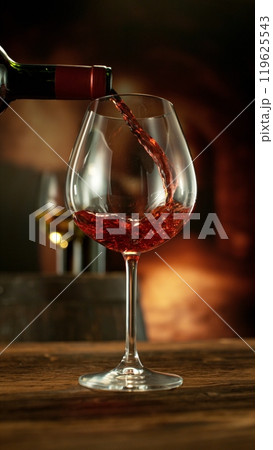 Detail of Red Wine Pouring. 119625543