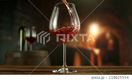 Detail of Red Wine Pouring. 119625554
