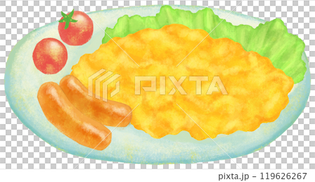 スクランブルエッグのイラスト 朝食 119626267