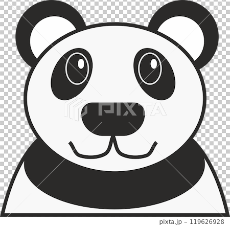 Panda bear black and white portrait cartoon style signal illustration 119626928