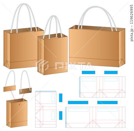 Box packaging die cut template design. 3d mock-up Box packaging die cut template design. 3d mock-up 119626995