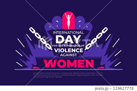 International day for the elimination of violence against women. Vector illustration of white ribbon symbol of violence against women. Suitable for banners, web, social media, greeting cards etc 119627778
